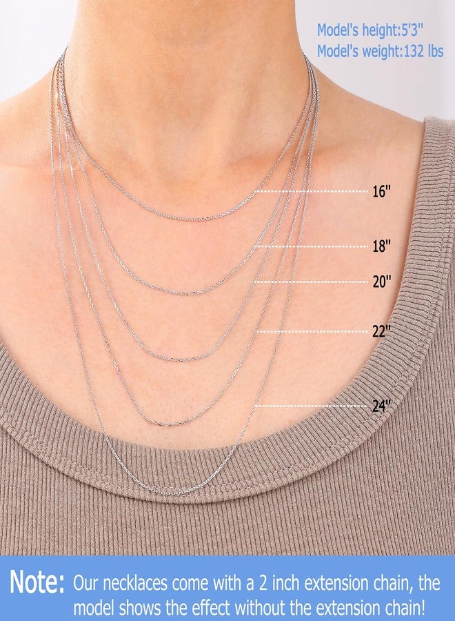 Gacimy Sterling Silver Chain Necklace for Women, 1.3mm Thin 925 Sterling Silver Cable Chain for Women, 18" Length with 2" Extension Chains - Image 2